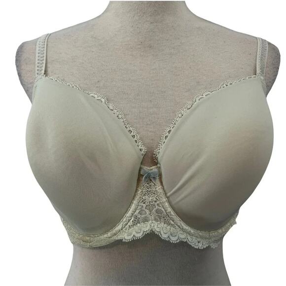 Victoria's Secret Pale Green Lined Demi Bra Lace Trim 38DD - Picture 1 of 9